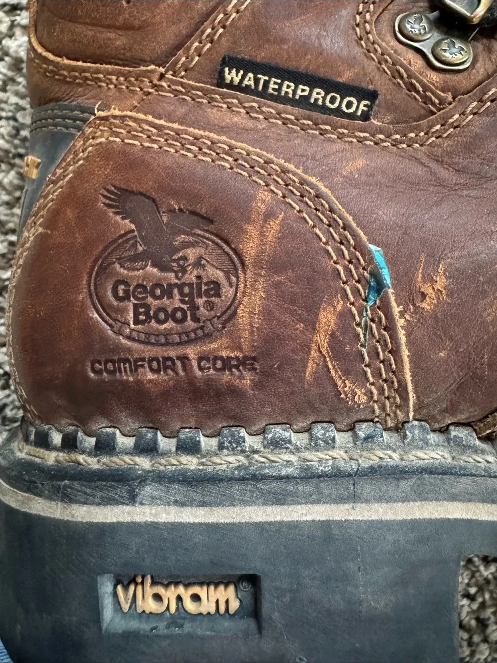 Georgia Boot Men’s 8.5 Waterproof Leather Logger Boots Vibram